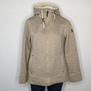 1 Madison Expedition Heritage Collection tan fleece hoodie zip up jacket S